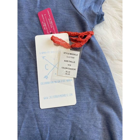 California Moon Rise M Nomad Art House Blue Dress - Picture 6 of 6